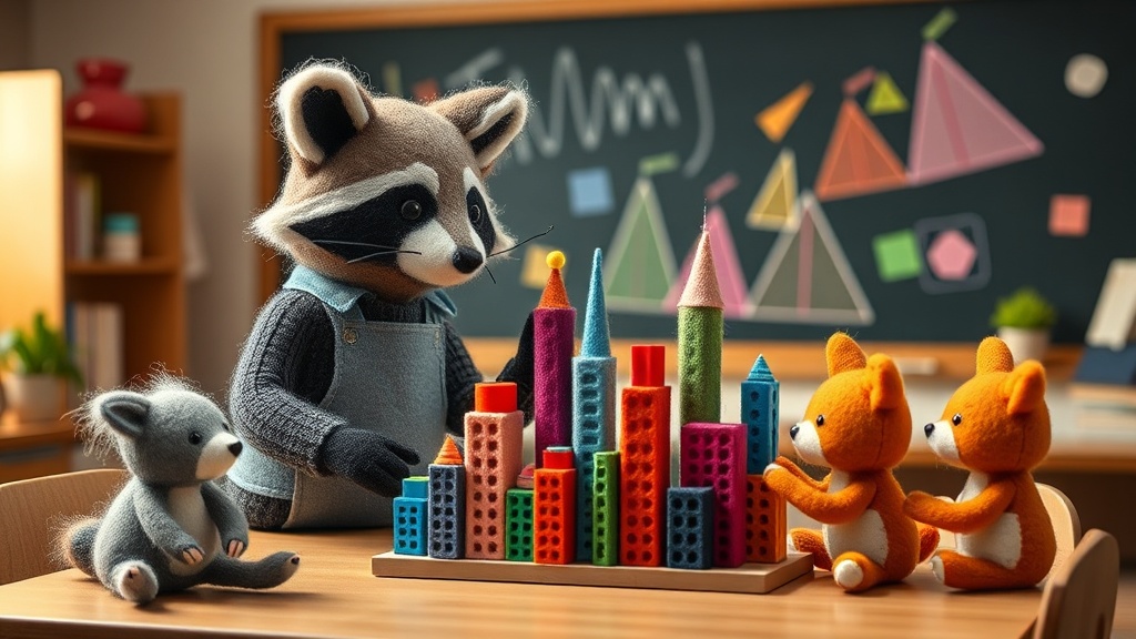 Kinder bauen eine Skyline im Unterricht
