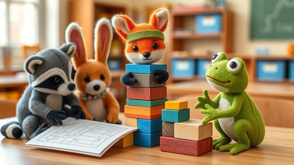 Kinder bauen Würfelbauwerke im Unterricht